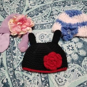 Baby girl beanie bundle
